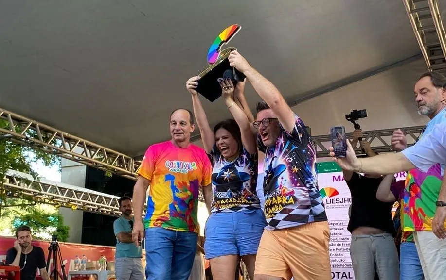 Prefeito de Joaçaba Vilson Sartori, Presidente da Vale Samba Cristina da Silva e Vice Elanderson Corrêa