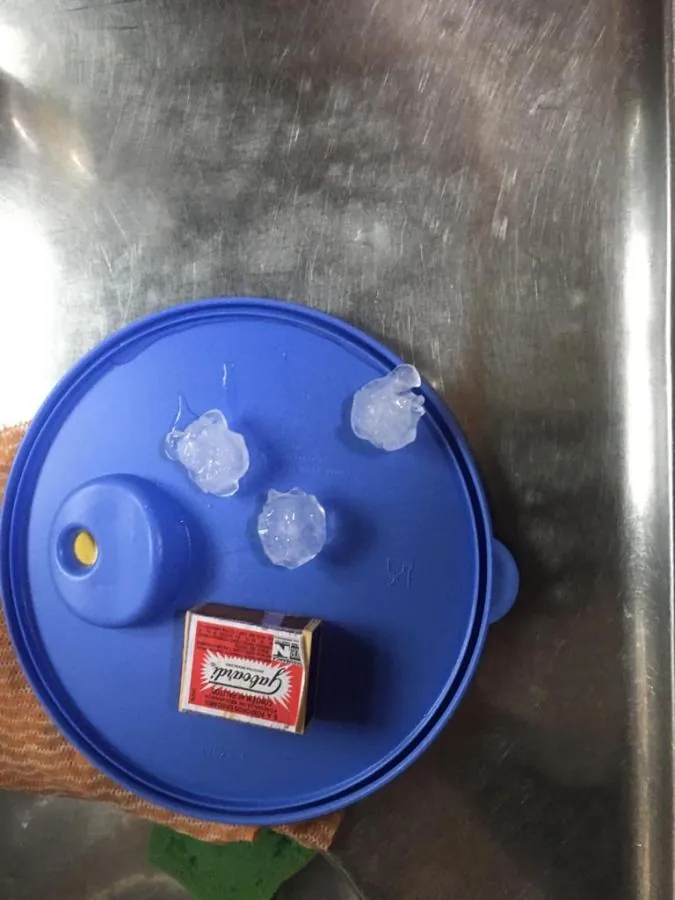 Chuva de granizo atinge região no início da tarde desta quinta feira