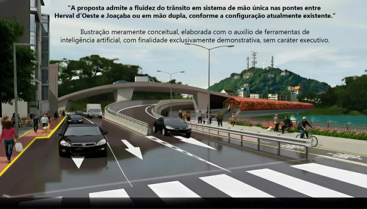 Vereador sugere construção de viaduto sobre o Rio do Peixe entre Herval d’Oeste e Joaçaba