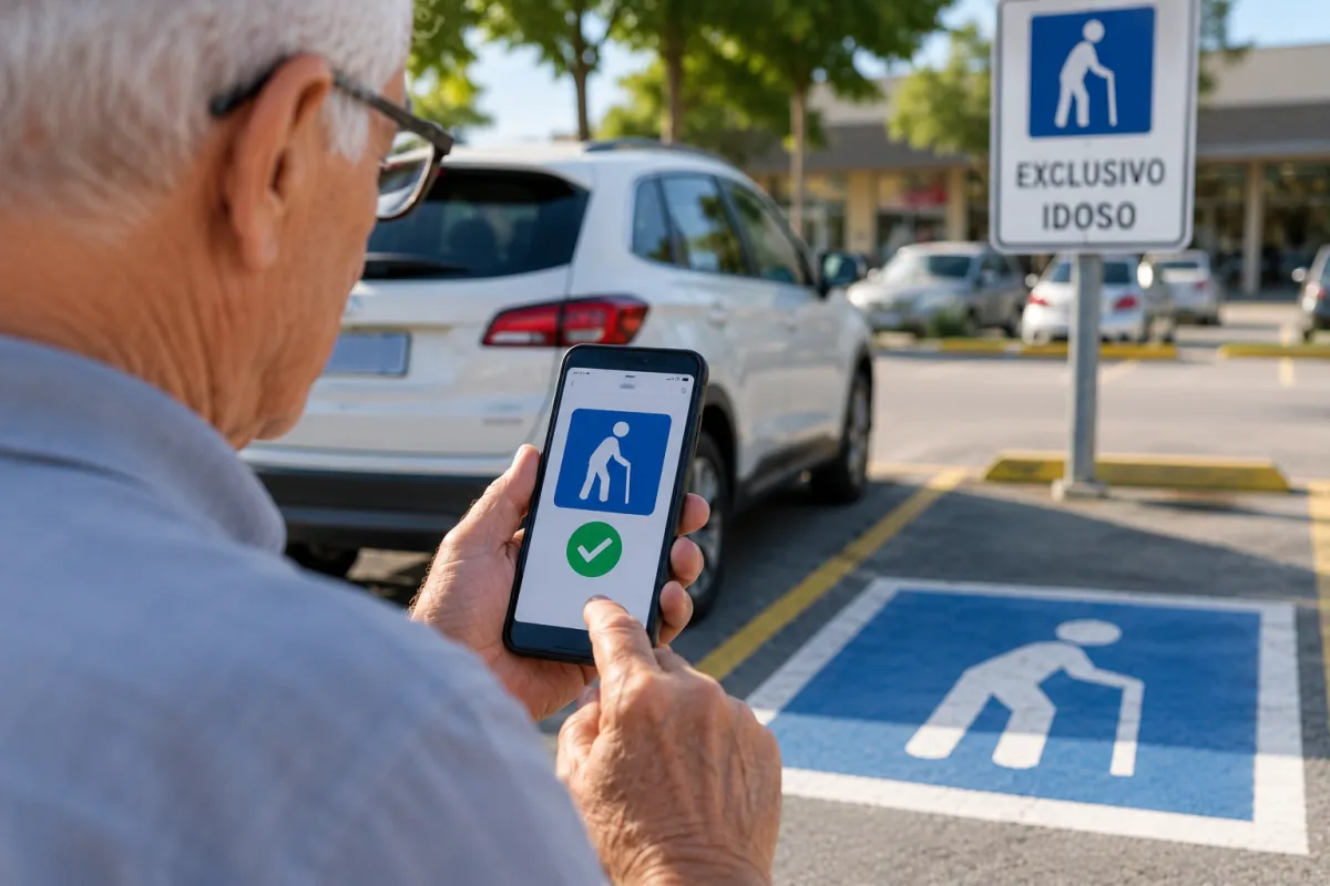 Idosos podem emitir credencial de estacionamento pela internet e vincular documento à placa
