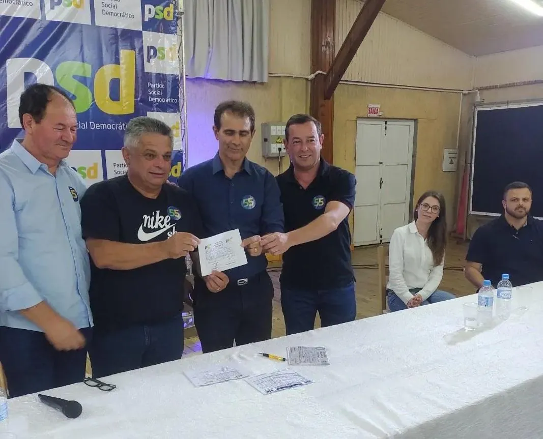 Vice-Prefeito Jair da Rosa se filiou ao PSD em ato realizado pelo partido nesta quinta-feira (26) em Herval
