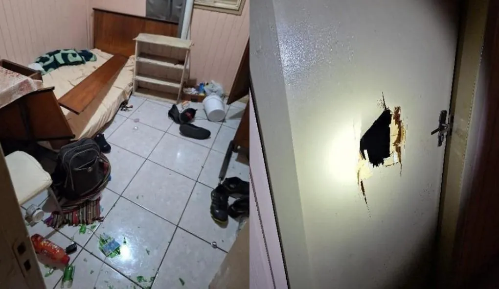 Homem em surto é preso pela PM após danificar casa e patrimônio público, em Herval d’Oeste