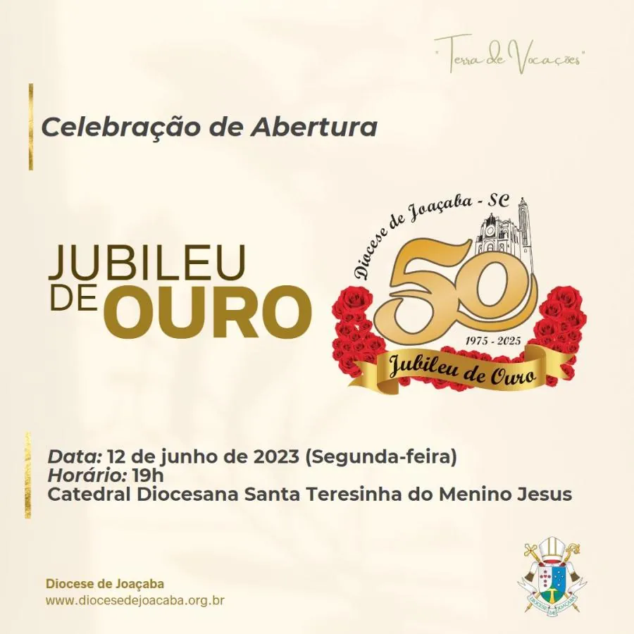 Diocese de Joaçaba inicia comemorações do seu cinquentenário na próxima segunda-feira (12)