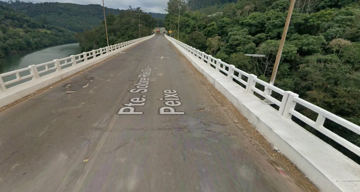 Ponte na BR-282, próximo ao Chocodinho, em Joaçaba, passará por manutenção a partir de segunda (6)