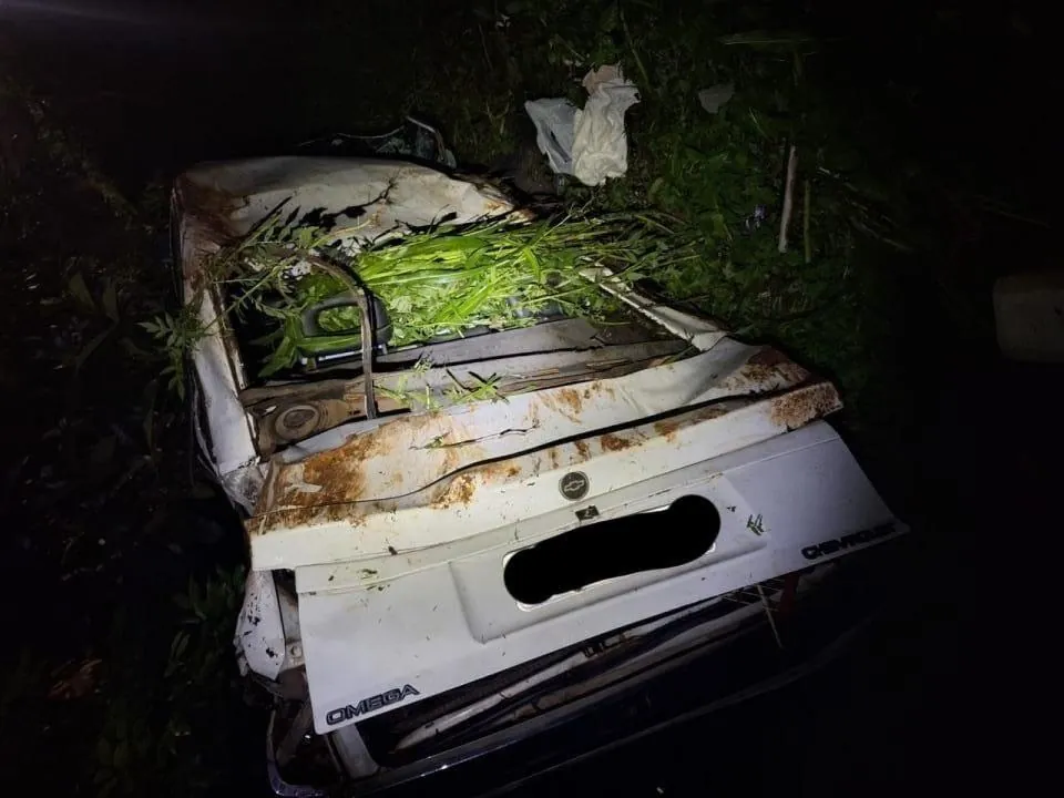 Motorista sem habilitação capota veículo e para em cima da linha férrea em Herval d’Oeste
