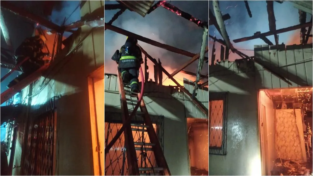 Incêndio atinge imóvel com três residências em Joaçaba