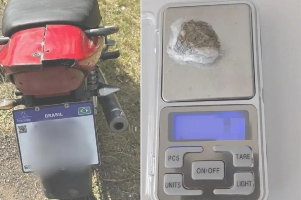 PM prende motorista com placa de motocicleta adulterada e com posse de drogas