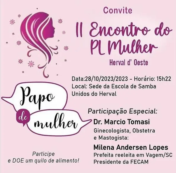 Segundo encontro do “PL Mulher” acontece neste sábado