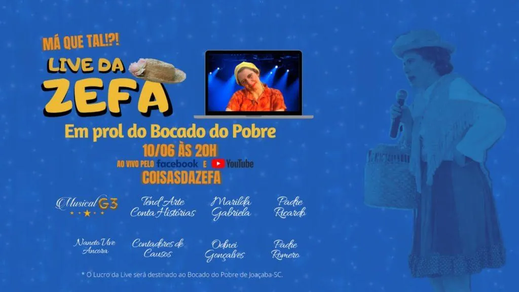 Zefa fará live em prol do Bocado do Pobre de Joaçaba