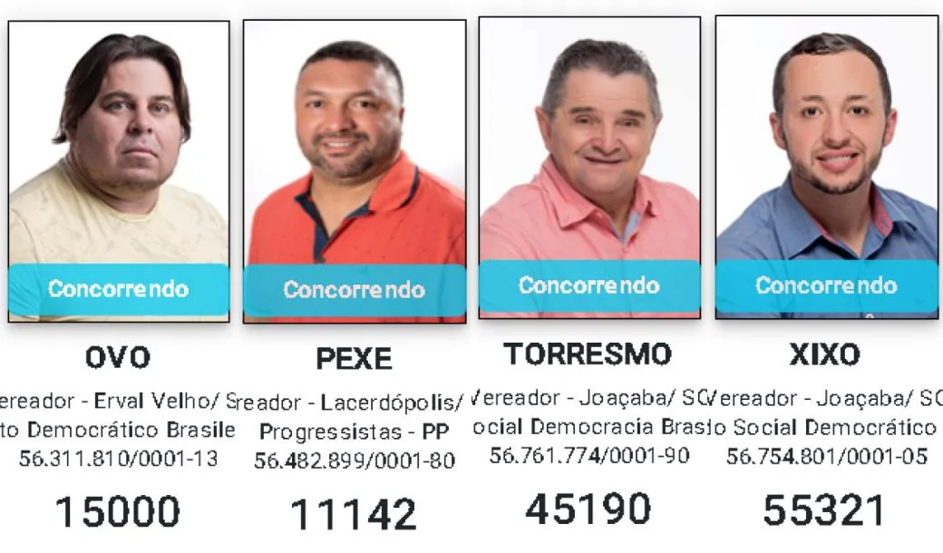 Ovo, “Pexe”, Torresmo e Xixo: Candidatos inusitados na região