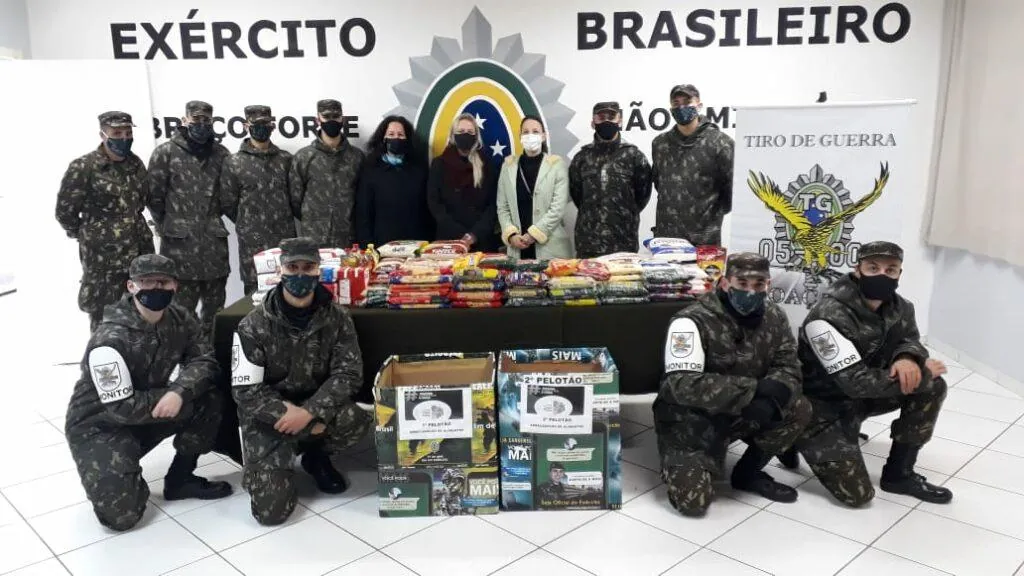 Tiro de Guerra de Joaçaba realiza campanha de arrecadação de donativos