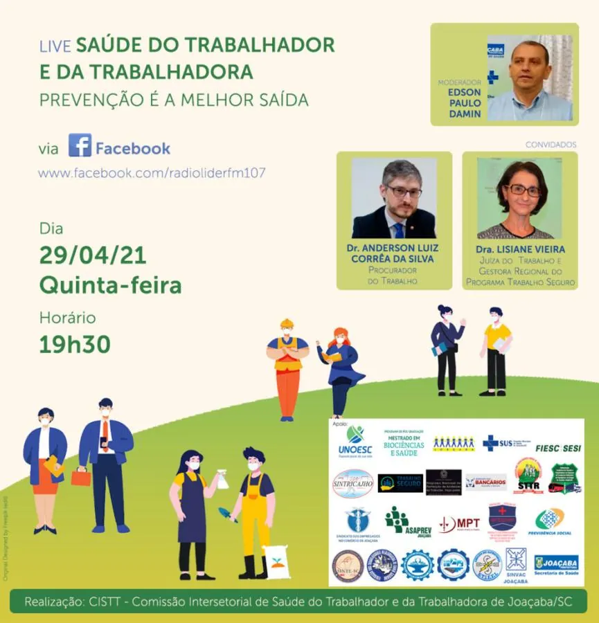 Live “Saúde do Trabalhador e da Trabalhadora, Prevenção é a Melhor Saída” acontece nesta quinta-feira