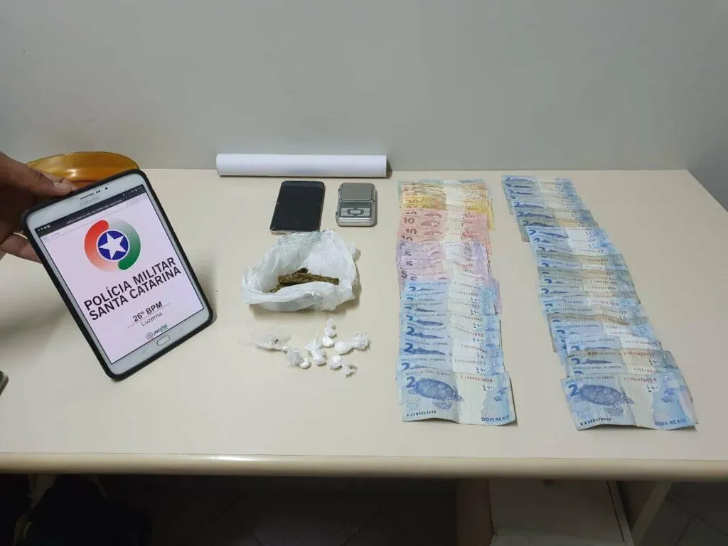 Polícia Militar de Luzerna prende suspeito de tráfico drogas