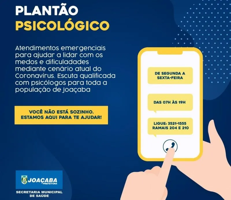 Joaçaba disponibiliza atendimento psicológico por telefone