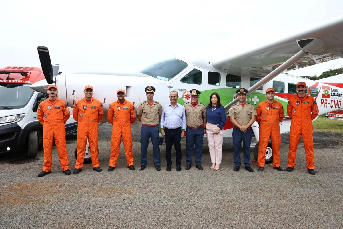 Governador Jorginho Mello inaugura serviço Aeromédico em Joaçaba