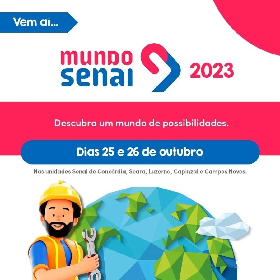 Mundo Senai 2023 acontece nos dias 25 e 26 de Outubro