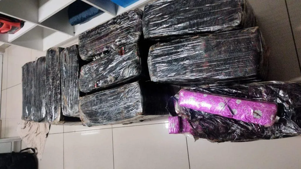 Motorista foge da PRF, bate em viatura e acaba preso com mais de 200 quilos de maconha em Joaçaba