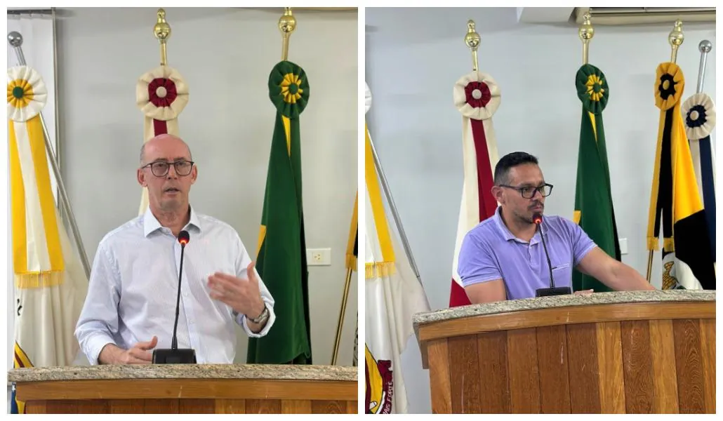 Delegados Gilmar Bonamigo e Leandro Salles estiveram na Câmara de Vereadores de Herval d’Oeste
