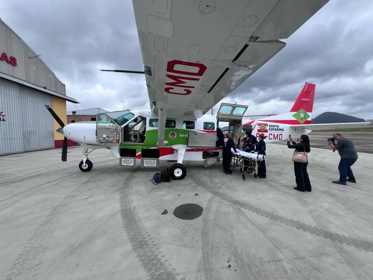 Serviço Aeromédico de Joaçaba realiza primeiro transporte de paciente – Bebê de 8 meses foi transportado pela aeronave