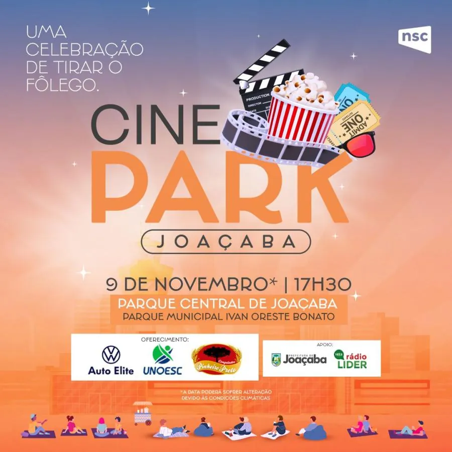 Joaçaba receberá edição do Cine Park com exibição gratuita de filmes