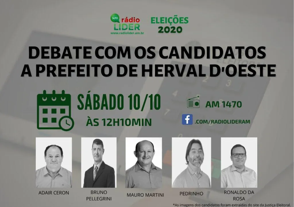 Acontece amanhã o primeiro debate dos candidatos a prefeitura de Herval d’ Oeste